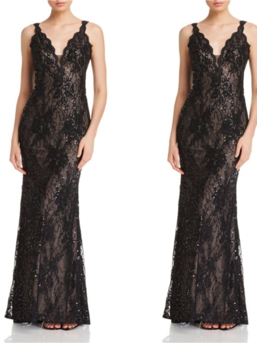 Aqua Women's Sequin Lace Gown 0738